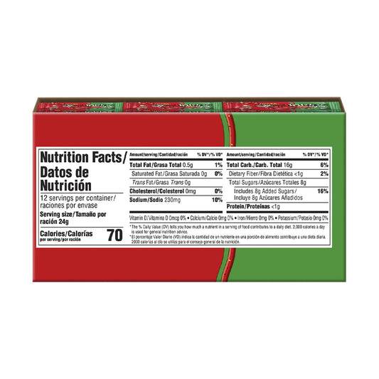 Lucas Salsagheti Watermelon Flavored Sweet & Hot Candy Strips and Tamarind Flavored Sauce, 0.84 oz - 12 Pieces Pack for Treats, Snack, Parties, Piñatas – Sweet