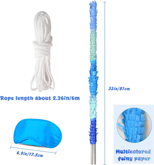 30 Inch Piñata Stick Kit Unbreakable Pinata Stick with Blindfold Blind Rope Suitable for Boys Girls Adults Can Have Fun at Any Party (Rainbow)