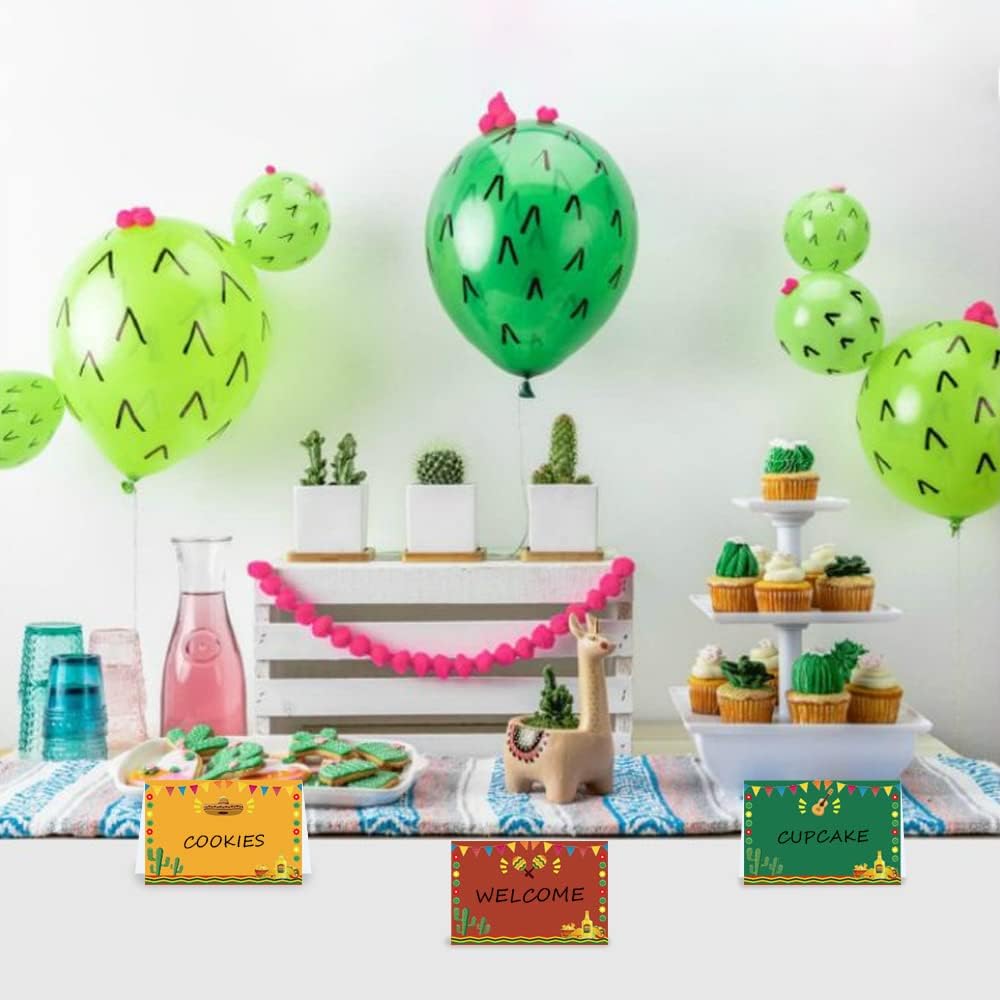 Fiesta Place Cards - Cinco de Mayo Mexican Themed Party Supplies Food Tents and Food Labels Decorations, Baby Shower Party Supplies(24pcs)