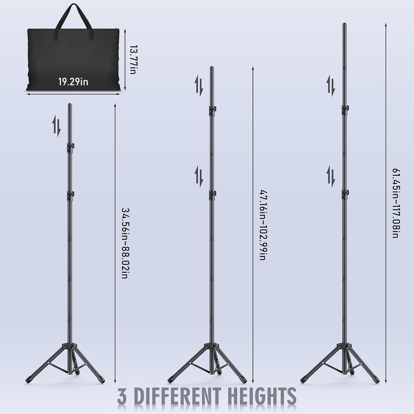 Backdrop Stand Kit - 6 Widths, 10x7.5ft Adjustable Background Stand for Parties & Studio Photography