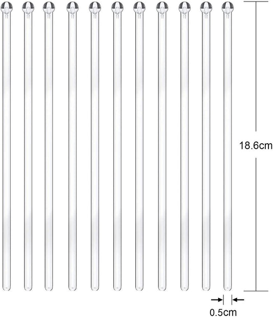 200 Pieces Ball Head Stirrer Disposible Plastic Round Top Crystal Swizzle Sticks, Crystal Cake Pops, Cocktail Coffee Drink Stirrers (Clear)
