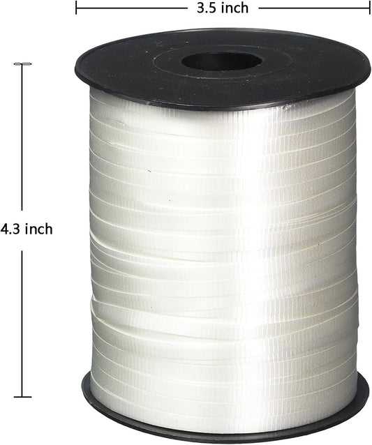 ZOOYOO 500 Yards White Crimped Curling Ribbon Balloon String Roll Balloon Curling Ribbon for Decoration Balloon Accessories