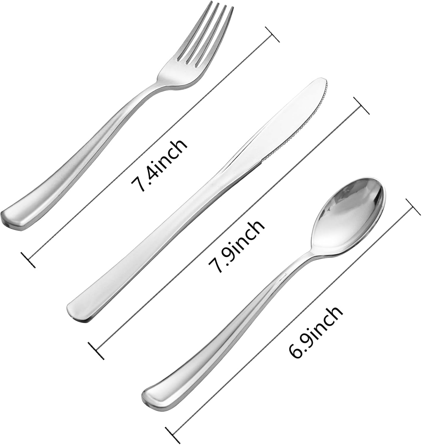 WDF300 Pieces Gold Plastic Silverware - Heavy Duty Disposable Cutlery Set Plastic Gold Silverware Set Includes 100 Forks, 100 Spoons, 100 Knives for Party Baby Shower Wedding Spring