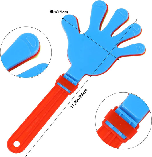 12 Pcs Large Hand Clappers Noisemakers, 11 Inch Plastic Noise Maker Jumbo Hand Clappers in Bulk, Colorful Clappers Noisemakers for Party Supplies Sporting Events Ball Games Noisemakers(Mixed colors)