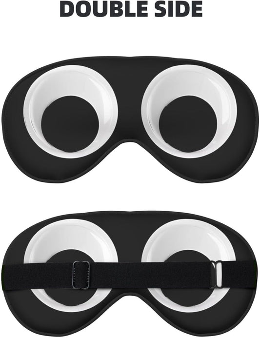 Cute Cartoon Eyes Sleep Mask Adjustable Strap Sleeping Eye Mask Light Blocking Blindfold Eye Sleep Shade Cover Bedtime Blackout Eyeshade for Yoga Nap Travel Shift Party