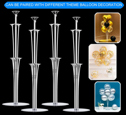 LANGXUN 28" Height Table Balloon Stand Kit for Birthday Party Wedding Decorations, Balloons Arch Kit for Graduation Party and Christmas Balloon Decorations (8 Pack)