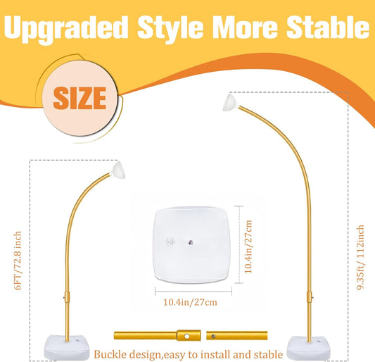 Bazen Upgraded 8.2ft & 5ft Balloon Arch Kit Glod Free Bending Shape Deformation Balloon Column Stand Half Arch Balloon Stand with Base Balloon Arch Frame for Wedding Baby Shower Birthday Decoration