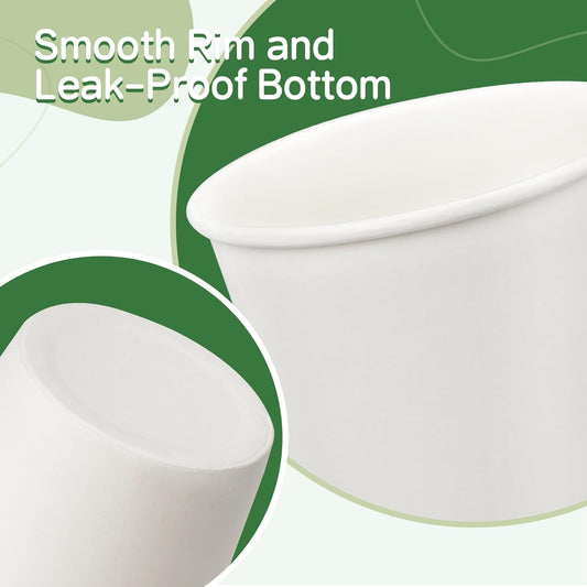 Coffee Cups 16 oz 200 Pack, Disposable Paper Cups for Hot Beverage Drinking, White Hot Cups Suitable for Party, Picnic, Travel, and Events