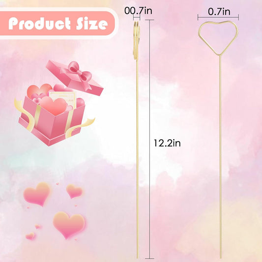 Picture Holders for Centerpieces,40Pcs Gift Card Holder Picks,Metal Photo Holders for Centerpieces,Sticks for Flower Bouquet Wedding Party Birthday (Round Shaped)
