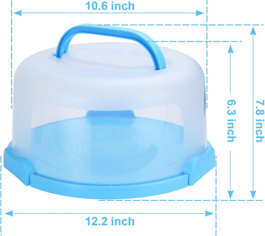 Cake Carrier with Lid and Handle, Fit 10’’ Cake Stand with Lid, Cake Transport Storage Container, Cake Containers Cover Stand with Lids, 3 Secure Side Closures (Pink)
