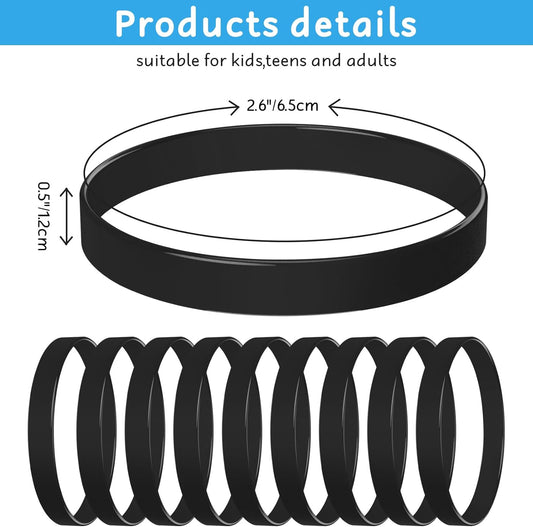 Morcheiong Colored Rubber Bracelets - 100pcs Blank Silicone Wristbands for Men Women and Teens