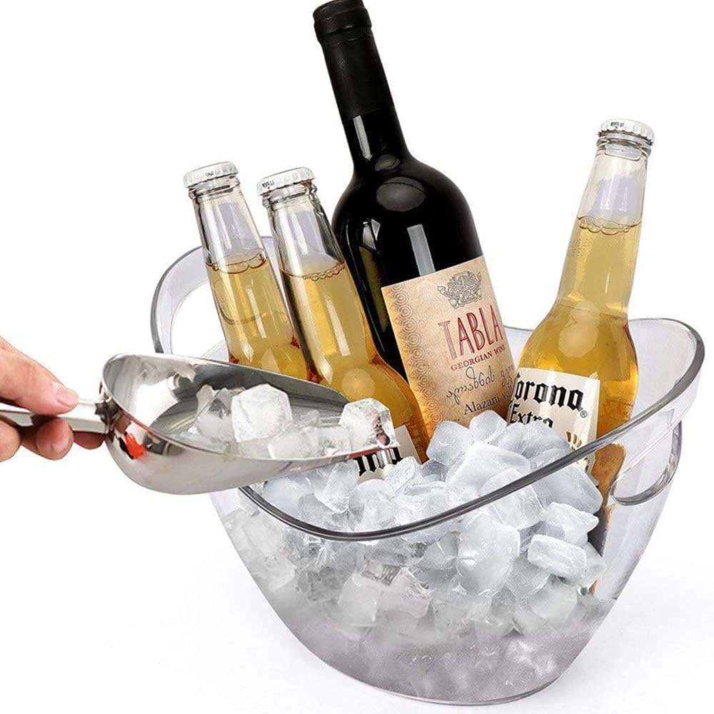 Wine Chiller & Party Beverage Tub, Clear Acrylic Food Grade Ice Bucket, 3.5LiterStorage Tub, See Through ice Tub Champagne Bucket for Drinks.