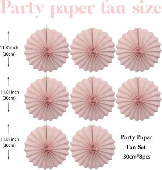 Blue Graduation Party Decor,Baby Blue Party Decorations,Christmas Baby Shower Decorations,Under The Sea Decorations,Blue Bachelorette Party 8in Hanging Paper Fans 30 Color DIY Set (Light Blue)