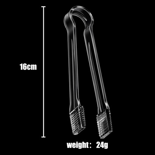 Patelai 10 Pieces Small Plastic Serving Tongs for Appetizers Clear Plastic Mini Sugar Cube Buffet Ice Tongs for Dessert Tea Coffee Party Bar Appetizers, 6.3 Inch(Transparent)