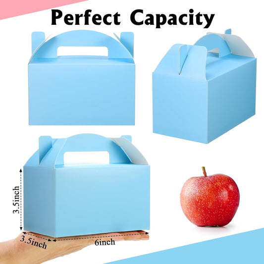 Skyygemm 24 Pcs Graduation Party Favor Gable Boxes Colorful Paper Treat Goodie Candy Cake Gift Box for Summer Birthday Wedding Party Decorations, 6 x 3.5 x 3.5 Inch(Pastel)