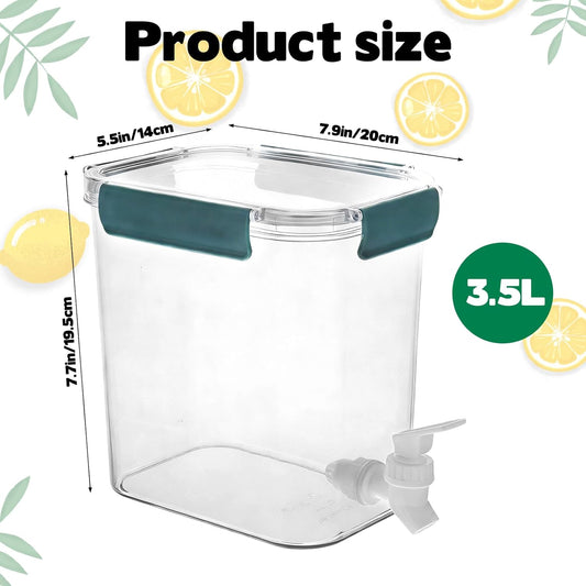 2 Pack Plastic Beverage Dispenser with Spigot Clear Kitchen Fridge Drink Dispenser for Summer Iced Tea Parties Lemonade Juice Tea Beer Cold Water Lemonade Party Supplies