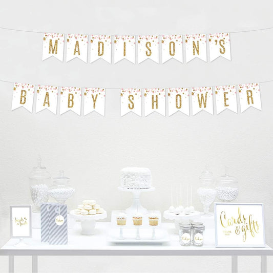 Andaz Press Blush Pink Gold Glitter Girl Baby Shower, Printable Table Tent Place Cards, 20-Pack, Seat Placement Cards Blank Place Cards For Table Settings Name Cards for Wedding, Graduation Food Cards - Colors B