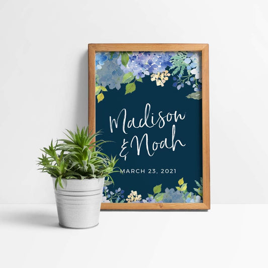 Andaz Press Personalized Extra Large Wedding Easel Board Party Sign, 12x18-inch, Peach Coral Floral Flowers Roses on White, Your Text Here, 1-Pack, Custom - Colors A