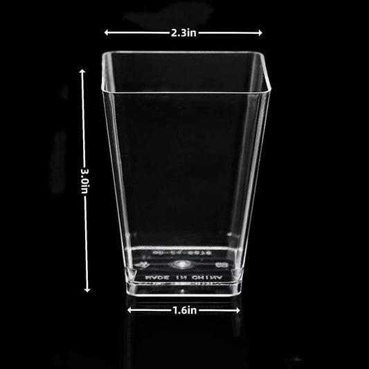 5-ounce transparent square dessert Cups (50 dessert Cups+50 Spoons)