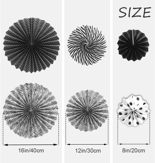 Ruidee 6 PCS Paper Fan Decorations Hanging Paper Fans Decorations with Colorful Paper Fans Rainbow Hanging Paper Fan for Party Decorations Festival Carnival Birthday Party (TZS/Green)