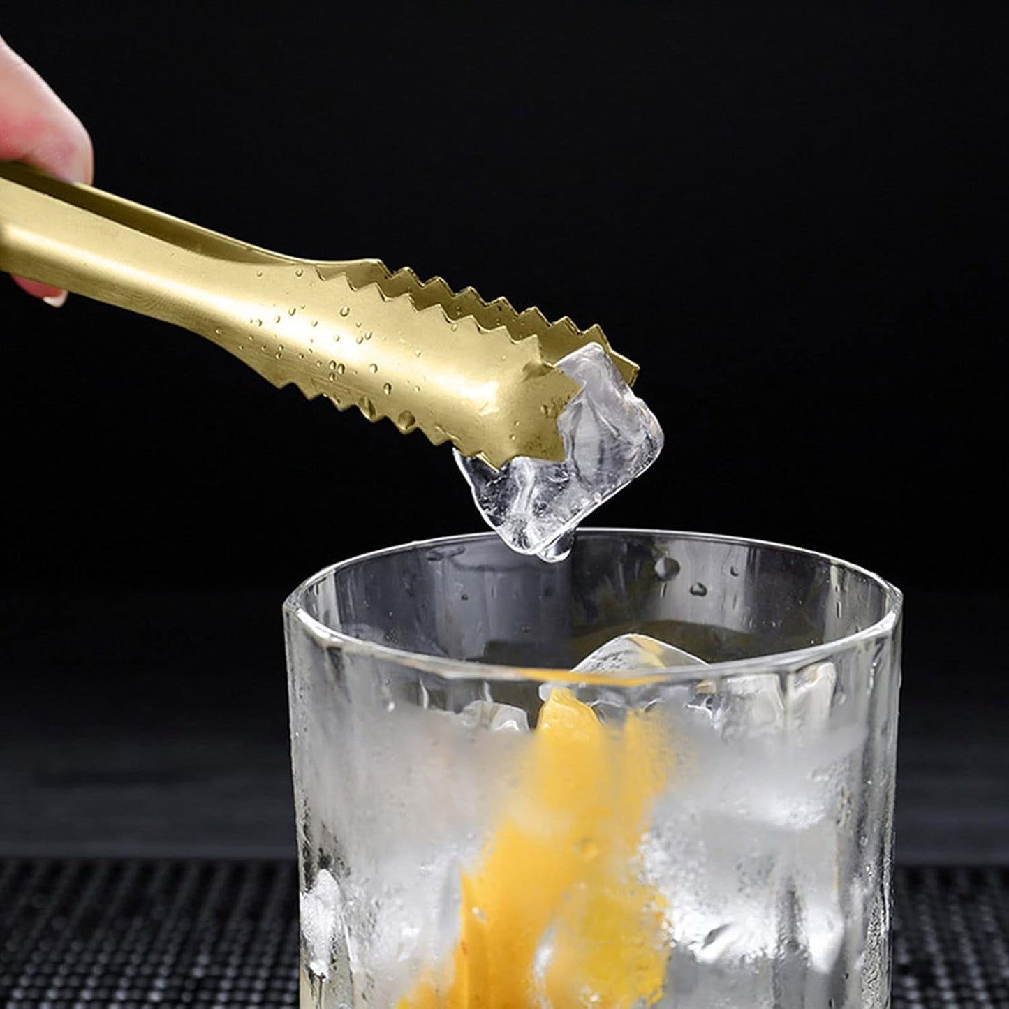 WAFJAMF Ice Tongs for Ice Bucket,7 Inch Bar Serving Tong, 304 Stainless Steel,-Gold Plated-for Party Kitchen Restaurant
