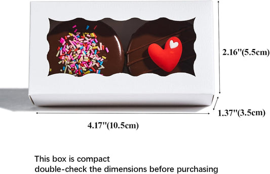 JCXGRVC small treat boxes with window - 100pcs candy box for chocolate & bakery treats Macaron Packaging for Wedding 4.17 x 2.16 x 1.37 inches macaron boxes for 2