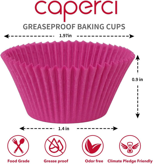 Caperci 500 Count Mini Cupcake Liners White Muffin Liners Greaseproof No Smell Small Cupcake Wrappers Baking Cups