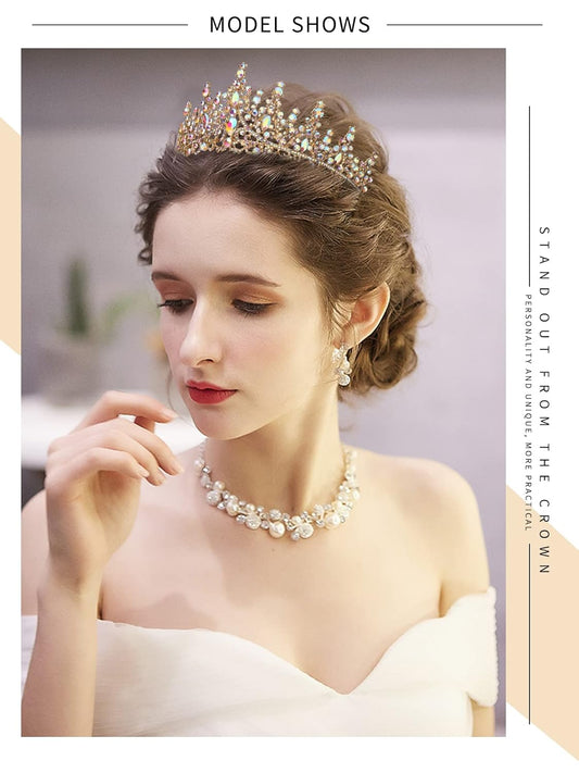 TOBATOBA Silver Wedding Crystal Tiaras and Crowns for Women, Bride Royal Queen Headband Princess Quinceanera Headpieces for Birthday Prom Pageant Party