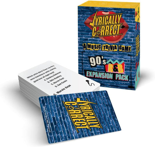 Lyrically Correct '90s R&B Expansion Pack - Music Trivia Card Game Add-On - Finish the Lyrics Challenge, Fun for Adults, Party or Family Night