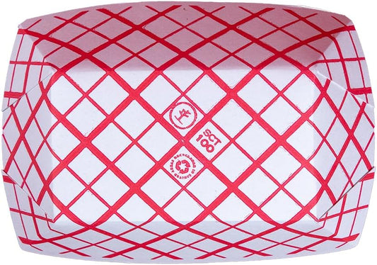 Southern Champion Tray 0401 #25 Southland Paperboard Red Check Food Tray, 1/4 lb Capacity (Case of 1000)