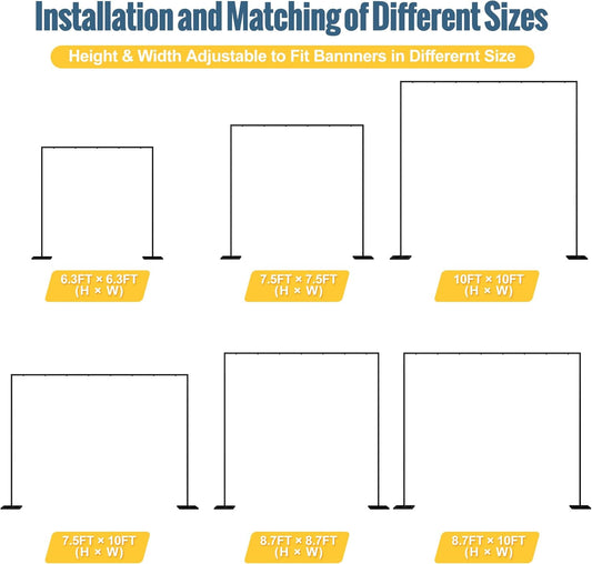 Wokceer 10x10 FT Backdrop Stand Heavy Duty Pipe and Drape Kit, Adjustable Gold Backdrop Stand for Wedding Birthday Party Photography Photo Booth Background Christmas Decoration