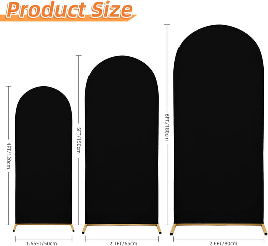3-Piece Arch Cover Bundle – 7.2FT, 6.6FT & 6FT Stretch Spandex Backdrop Set – Wedding, Birthday & Photo Booth Arch Covers for Every Event