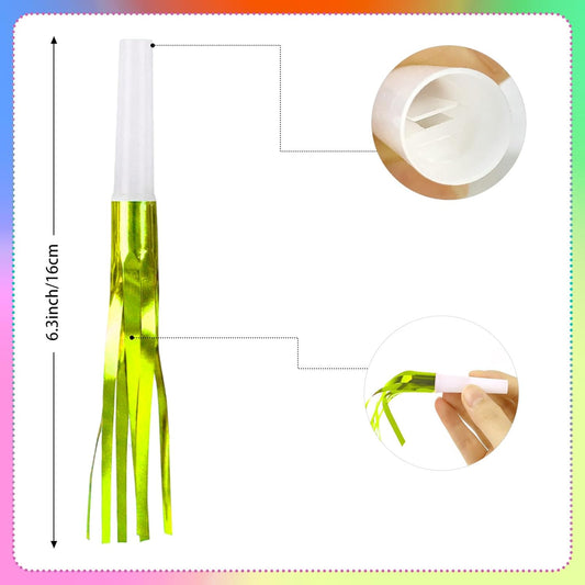 30 PCS Fringed Glitter Party Blowers, Funny Birthday Noise Makers Colorful Horns Whistles for Kids Adults Carnival Birthday Party Graduations Party Celebration Supplies