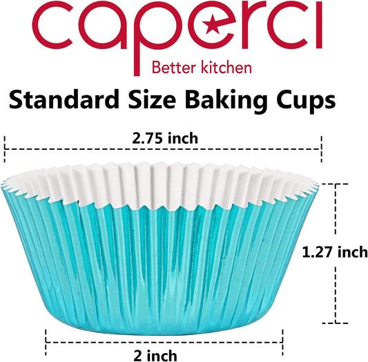 Caperci Standard Cupcake Liners Gold Foil Muffin Baking Cups 150-Pack - Premium Greaseproof & Sturdy Cupcake Papers