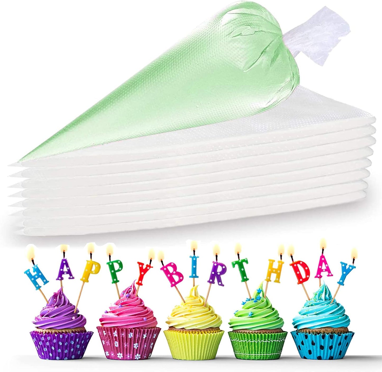 100 Pieces Piping Bags Disposable -16 inch Tipless Piping Bags | Pastry Bags | Icing Bags | Frosting Bags for Cake Cookies Baking Decorating