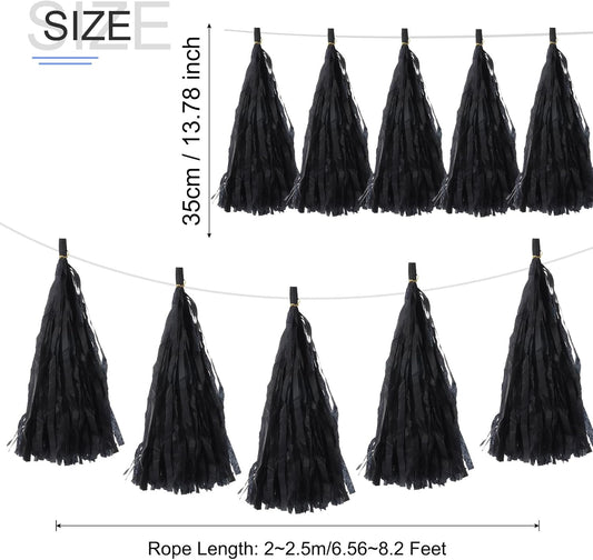 MECCANIXITY 20Pcs Light Blue Tassel Garland Banner with Rope Tissue Paper Tassels Party DIY Kits for Anniversary Wedding Birthday Party