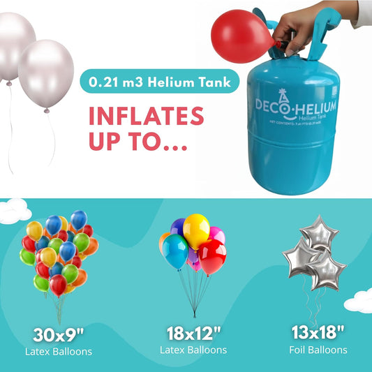 by DECOCHAMP Helium Tank - 7.41 Cu Ft Helium Tank for Balloons at Home Balloon Inflator for Party Decorations Up to 30 Balloons Helium Balloon Pump (1 Pack)