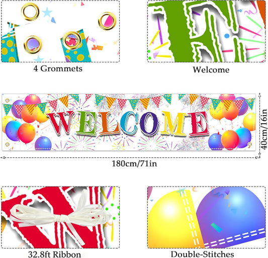 Large Welcome Home Banner 5.67 x1.17ft Welcome Home Yard Sign Decoration Hanging Photo Booth Background for Military Homecoming Deployment Returning Party Supplies