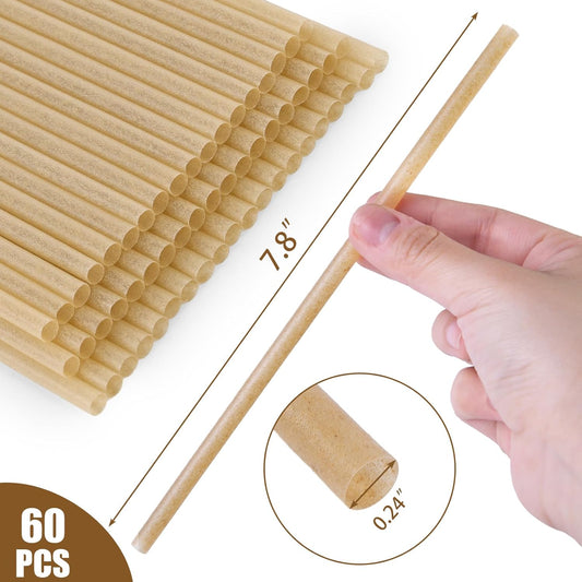 HANSGO Sugarcane Straws, 200PCS Drink Straws Disposable for Hot Cold Drinks, Coffee, Cocktail, Juice Home Favor, The Beach Party, Natural Brown
