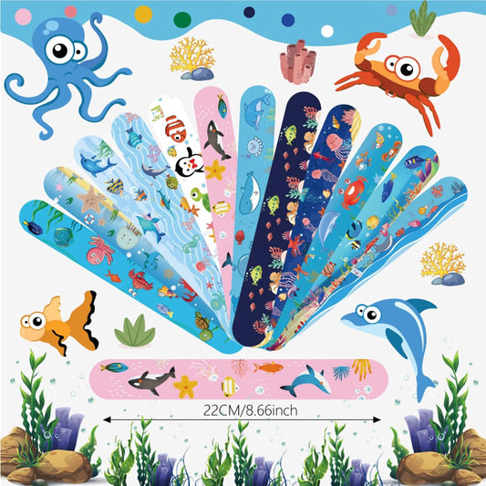 Ocean Slap Bracelets for Kids 36PCS, Animals Snap Bracelet Party Favors Supplies for Teens Gifts Teacher Classroom School Favors Prizes Exchanging Gift