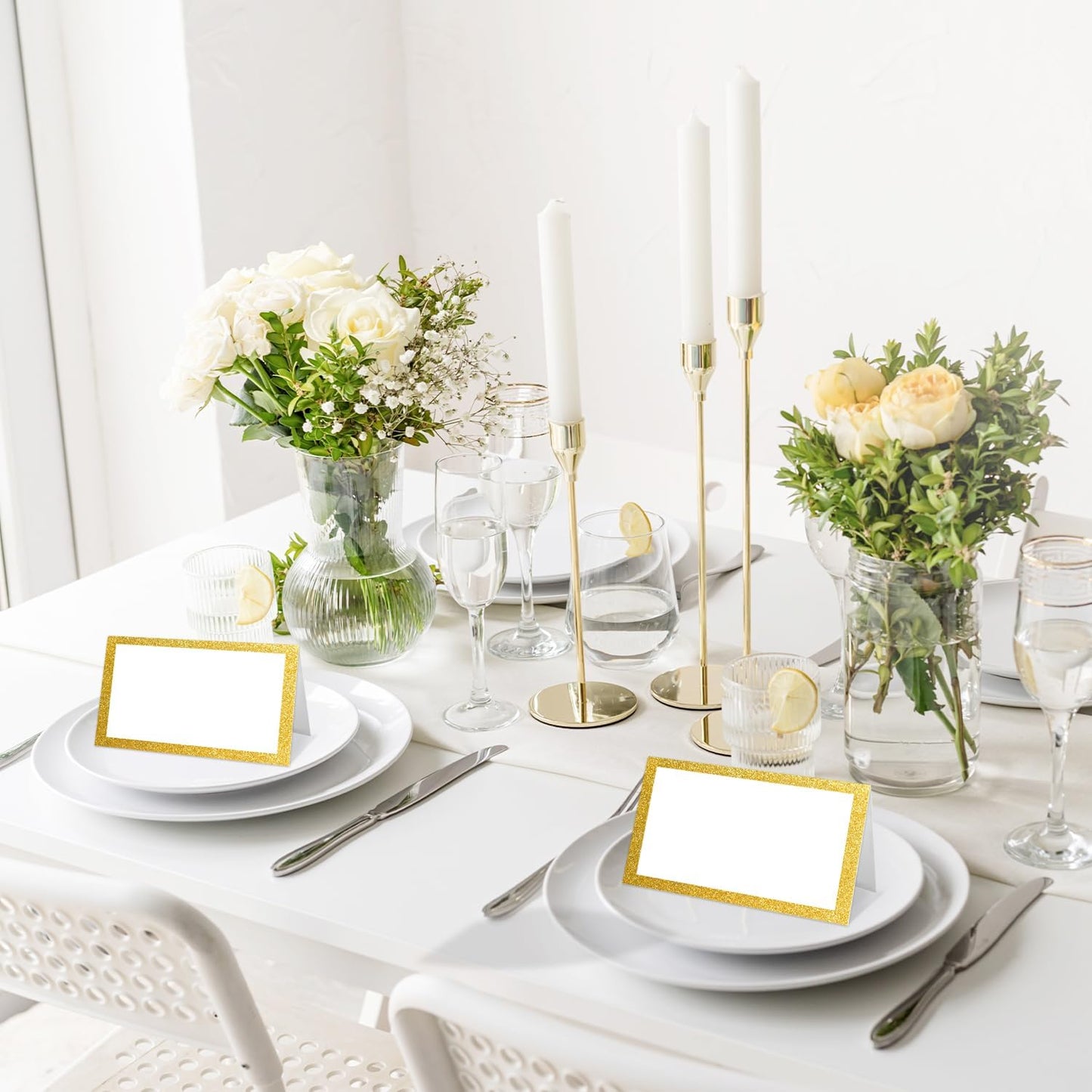 Gold Foil Place Cards for Table Setting, Printable Tent Cards for Food Buffet, Name Card for Wedding Banquet, Bridal Shower, Baby Shower, Birthday Party Decorations (25 Pack)-07