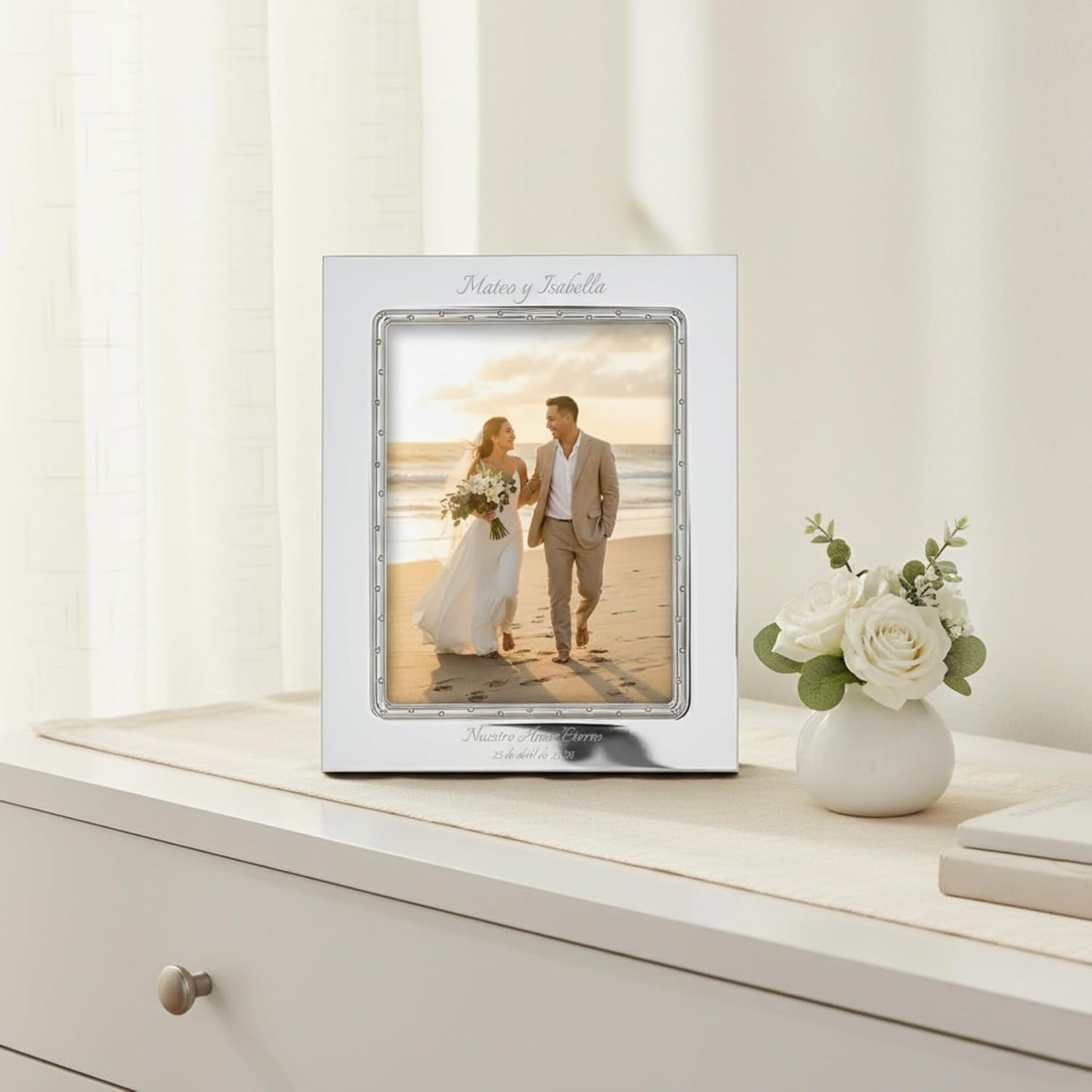 Lenox Devotion 8x10 Personalized Wedding Frame, Custom Engraved 8x10 Picture Frame for Wedding, Anniversary, Engagement, Accessories and Gifts for Bride and Groom