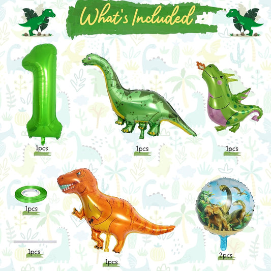 Dinosaur 5th Birthday Decorations, Dinosaur Birthday Party Decorations with Giant Inflatable Dinosaur Balloons 40 Inch Helium Foil Mylar Number 5 Balloons for Dinosaur Theme Birthday Party Decorations