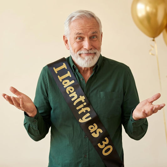 Sterling James Co. Funny Birthday Party Sash - Birthday and Retirement Party Sash for Him or Her - Party Decorations, Supplies and Gifts