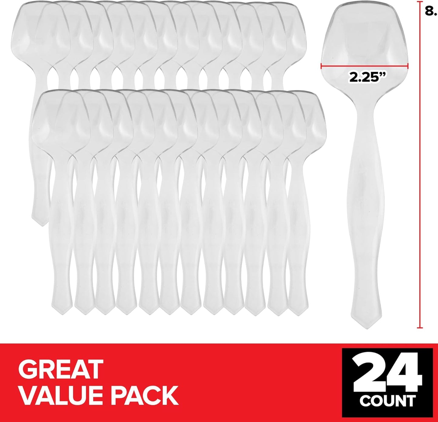 12 Count Clear Plastic Utensils for Catering, Weddings, Holidays, Buffet and Party Use – Stock Your Home
