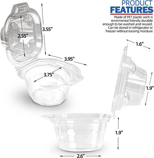100 Packs Individual Cupcake Containers Stackable Single Compartment Cupcake Disposable Carrier Holder Box Deep Dome Clear Plastic BPA-free (100 PCs)