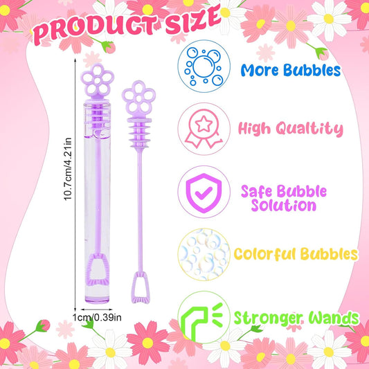 DERAYEE 36PCS Mini Bubble Wands for Kids Bulk, Flower Bubble Party Favors Toys for Birthday Wedding Gifts Goodie Bag Stuffers Classroom Prizes, Indoor Outdoor Activities for Girls & Boys