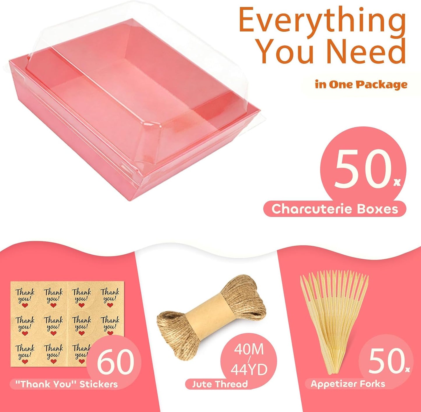 20Pcs Small Charcuterie Boxes with Clear Lids - Paper Mini Charcuterie Boxes To Go, Disposable Food Container with Lid, Dessert Boxes for Sandwich, Cookie, Sushi, Cake Slice, and Strawberries