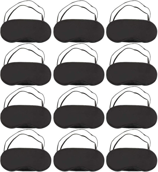 30 Pcs Eye Mask Sleep Blindfold with Nose Pad and Elastic Strap for Travel Sleep, Game Sleeping, Black
