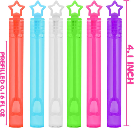 32 Pcs 8 Colors Neon Bubbles Party Favors For Kids, Mini Star Bubble Wand Bulk In Gift Box as Goody Bags Stuffer, Classroom Giveaways, Carnival Prizes Toy, Birthday Treats, Party Supplies For Toddlers